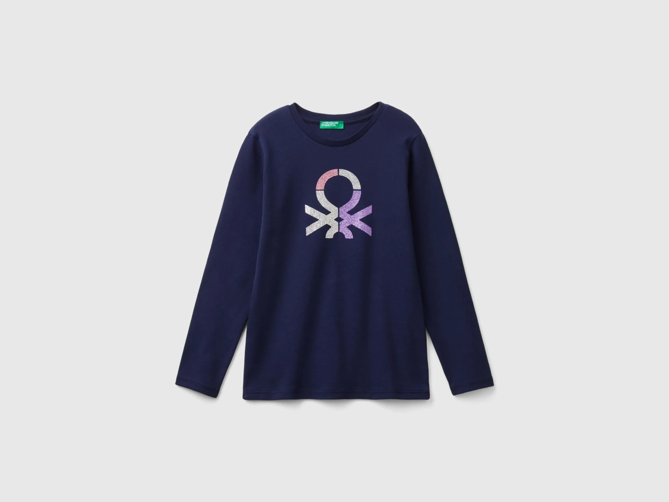 Long sleeve t-shirt with glittery print