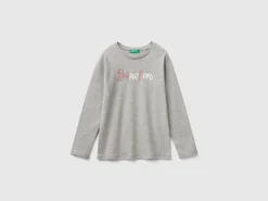 Long sleeve t-shirt with glittery print
