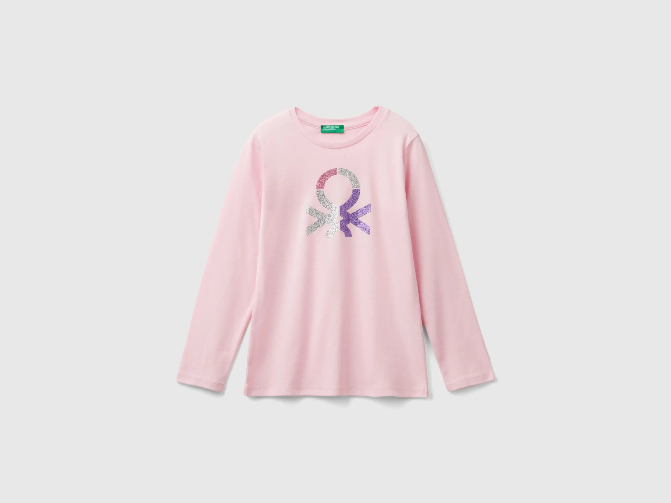 Long sleeve t-shirt with glittery print