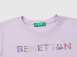 Long sleeve t-shirt with glittery print