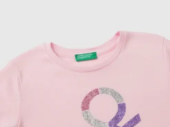 Long sleeve t-shirt with glittery print