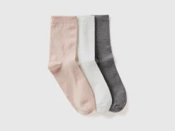 Long sock set in stretch organic cotton blend