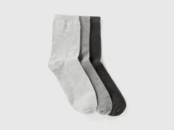 Long sock set in stretch organic cotton blend