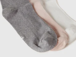 Long sock set in stretch organic cotton blend