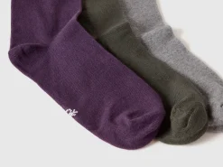Long sock set in stretch organic cotton blend