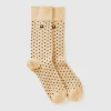 Long socks with beige hearts