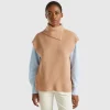 Long vest with high neck