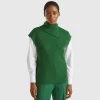 Long vest with high neck