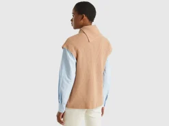 Long vest with high neck