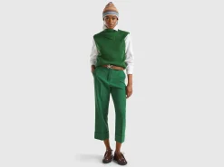 Long vest with high neck