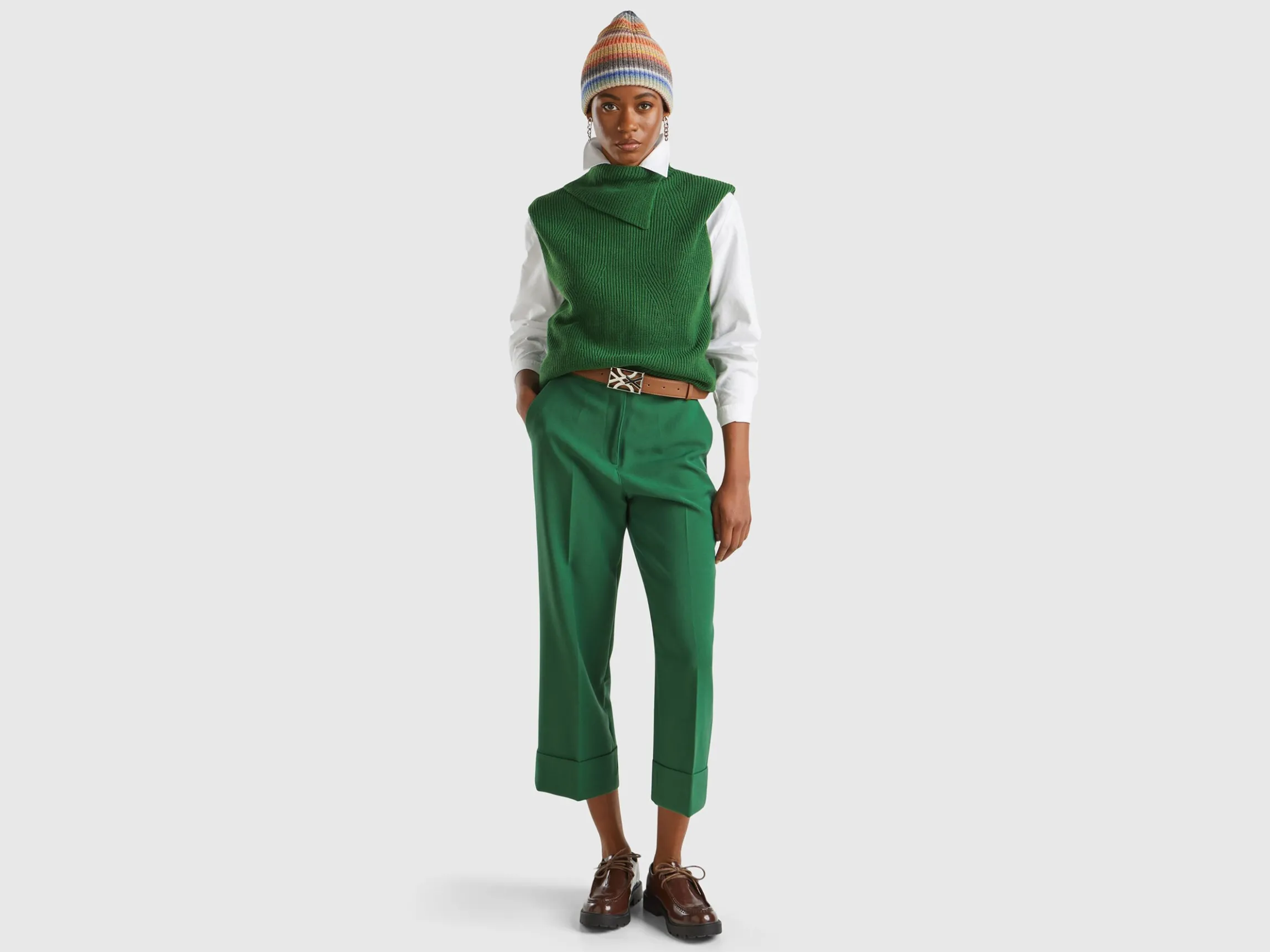 Long vest with high neck