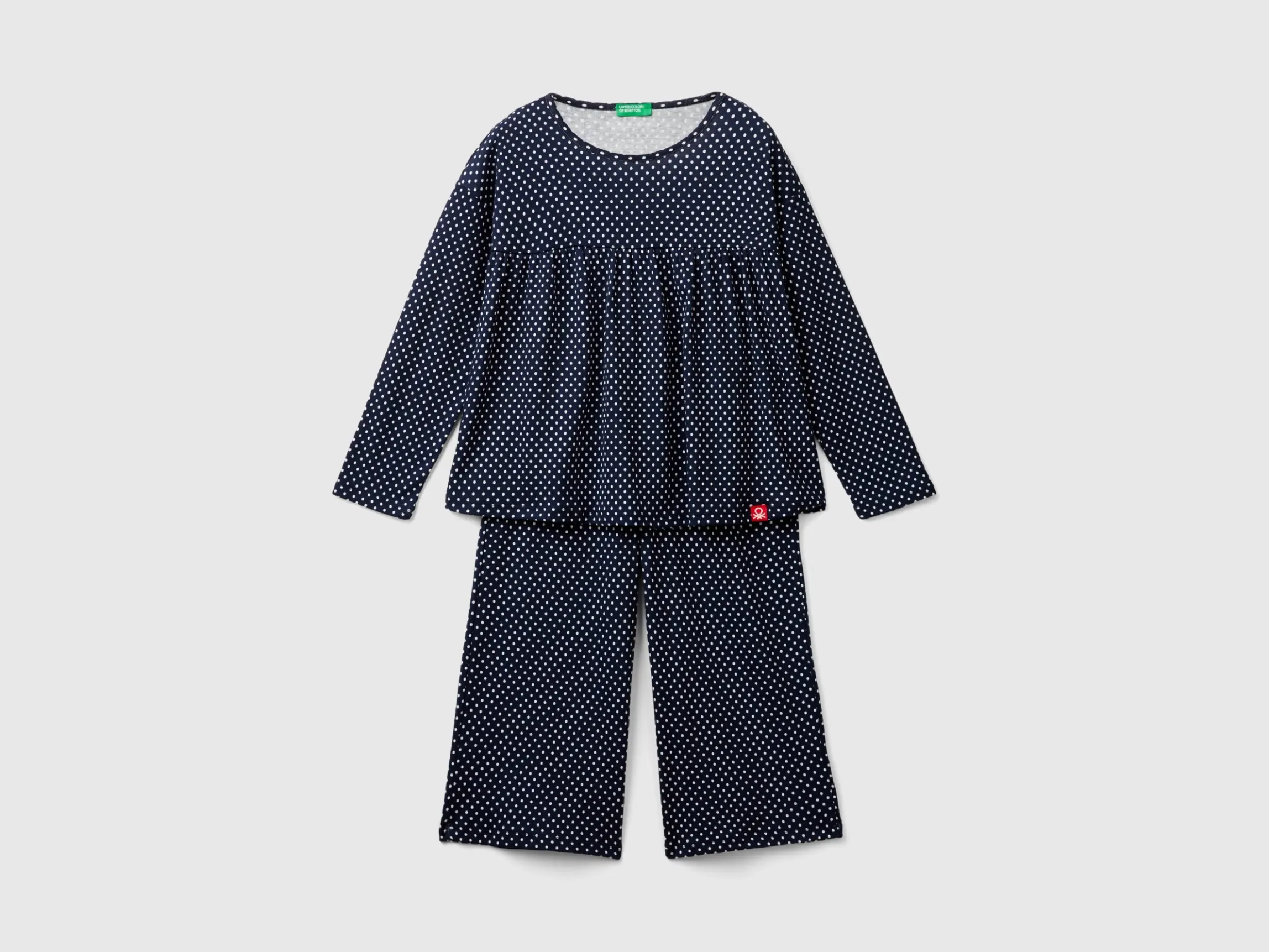 Loose-fitting polka-dot pyjamas in organic cotton