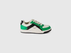 Low-top sneakers in imitation leather