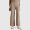 Marl brown wide trousers in wool and cashmere blend
