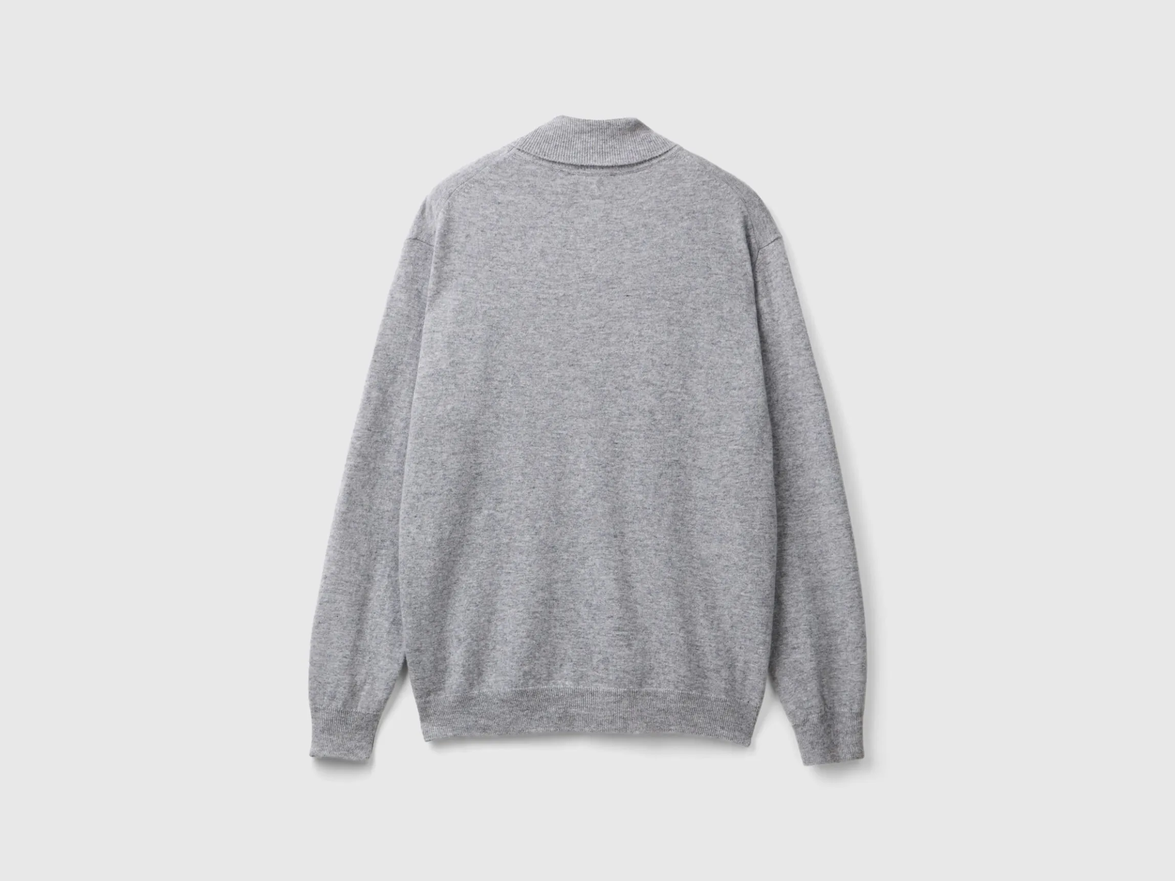 Marl gray turtleneck in pure Merino wool