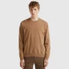 Marl pink crew neck sweater in pure Merino wool