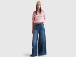 Marl pink turtleneck sweater in pure Merino wool
