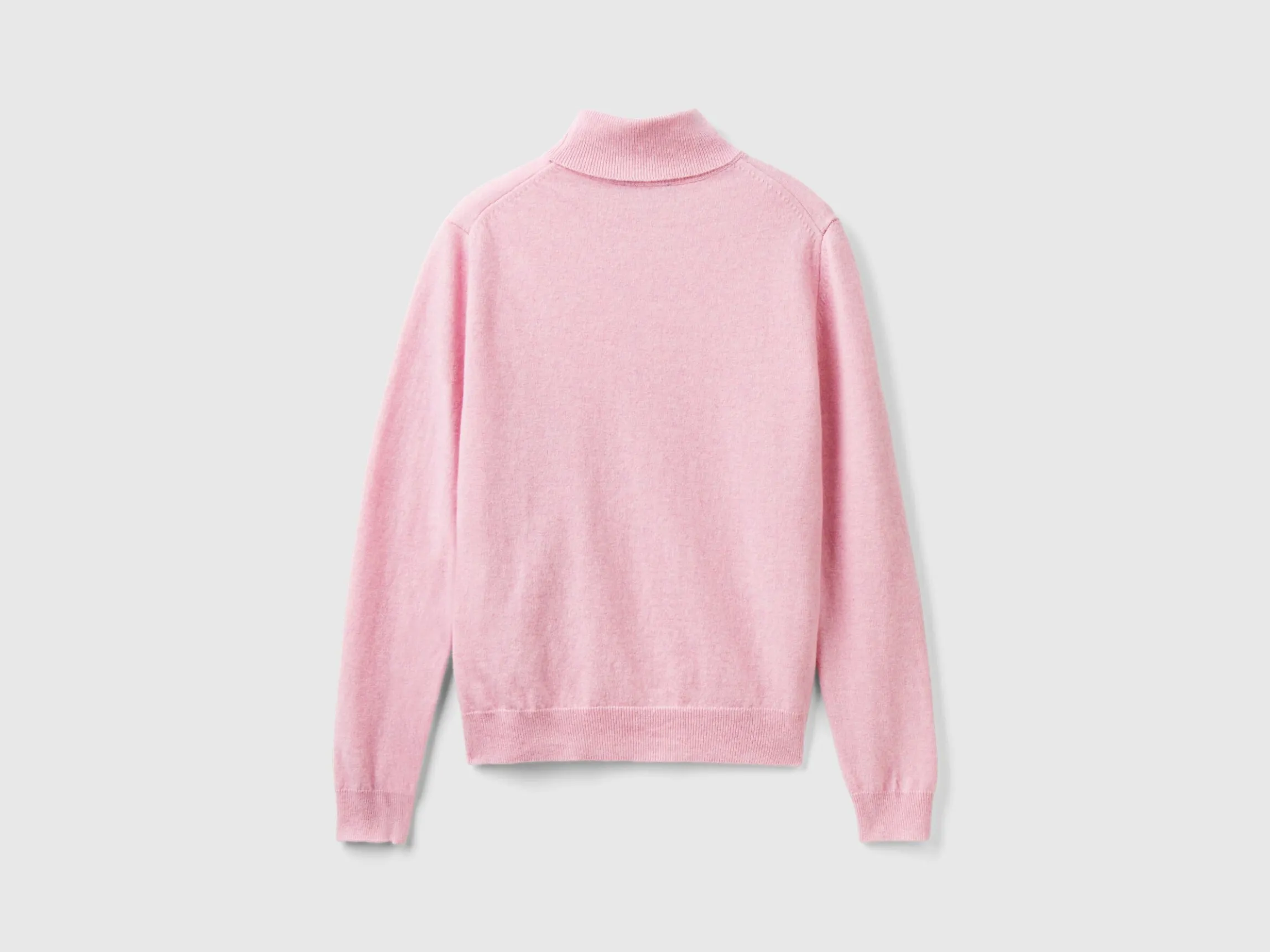 Marl pink turtleneck sweater in pure Merino wool