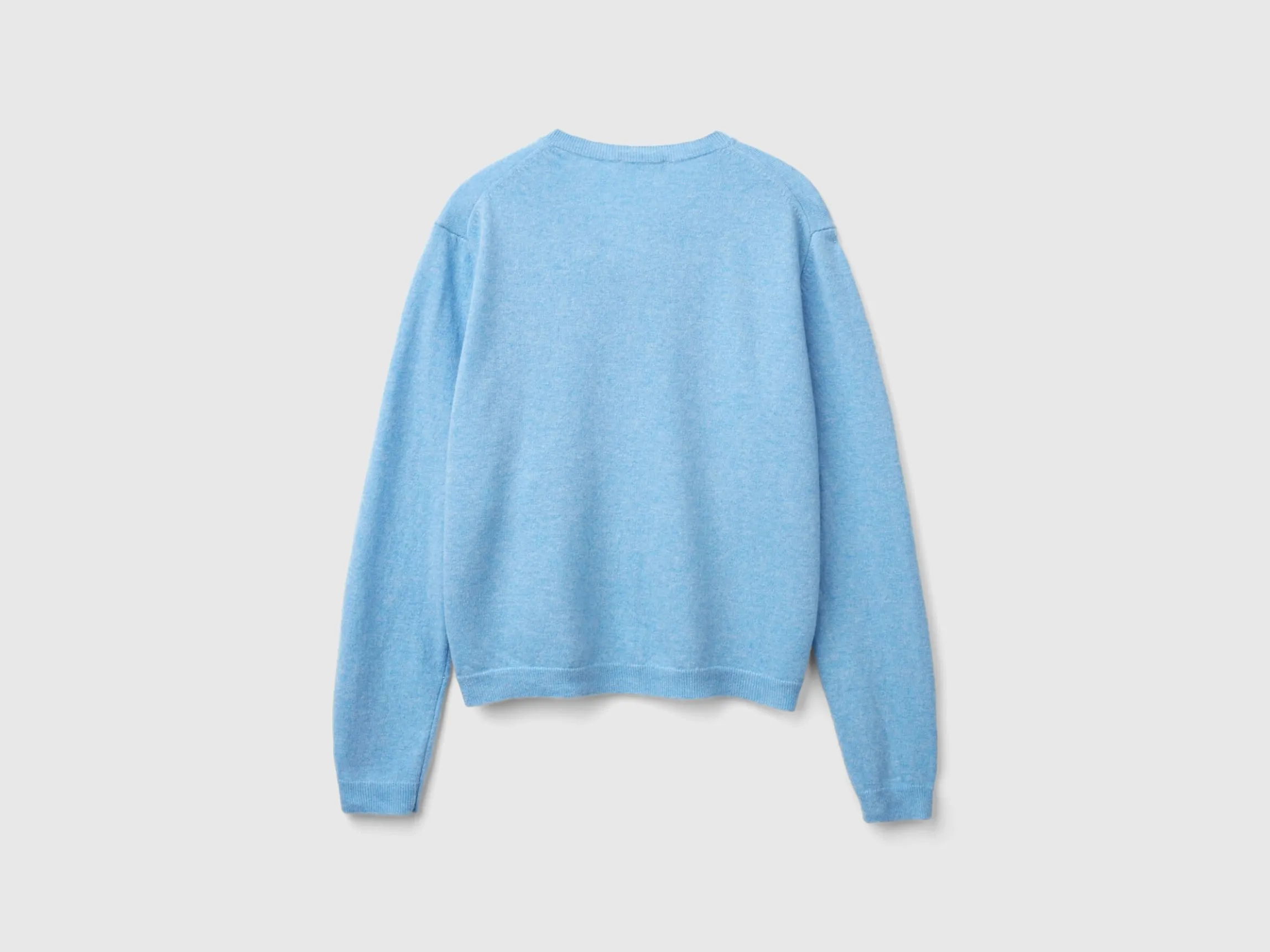 Marl sky blue cardigan in pure Merino wool