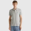Melange gray slim fit polo