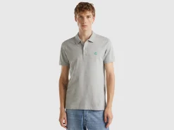 Melange gray slim fit polo