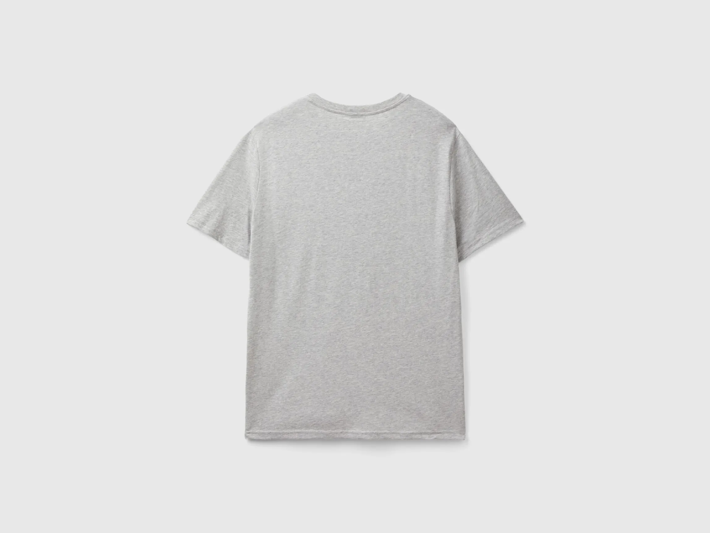 Melange grey t-shirt in organic cotton with blue logo