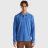 Melange polo shirt in organic cotton