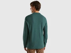 Melange polo shirt in organic cotton