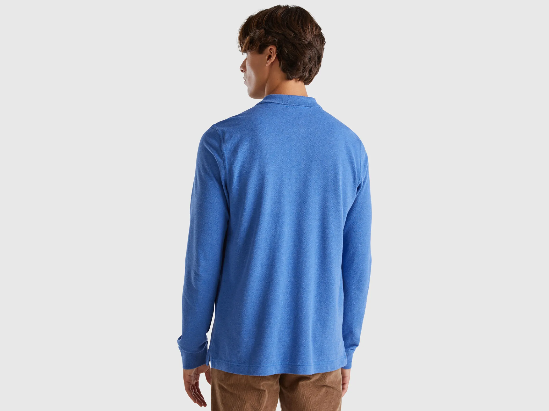 Melange polo shirt in organic cotton