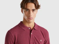 Melange polo shirt in organic cotton