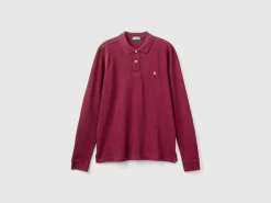 Melange polo shirt in organic cotton