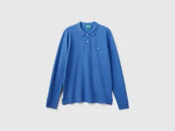 Melange polo shirt in organic cotton