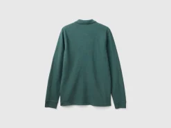 Melange polo shirt in organic cotton