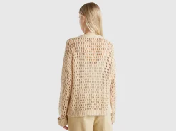Mesh cardigan with lurex