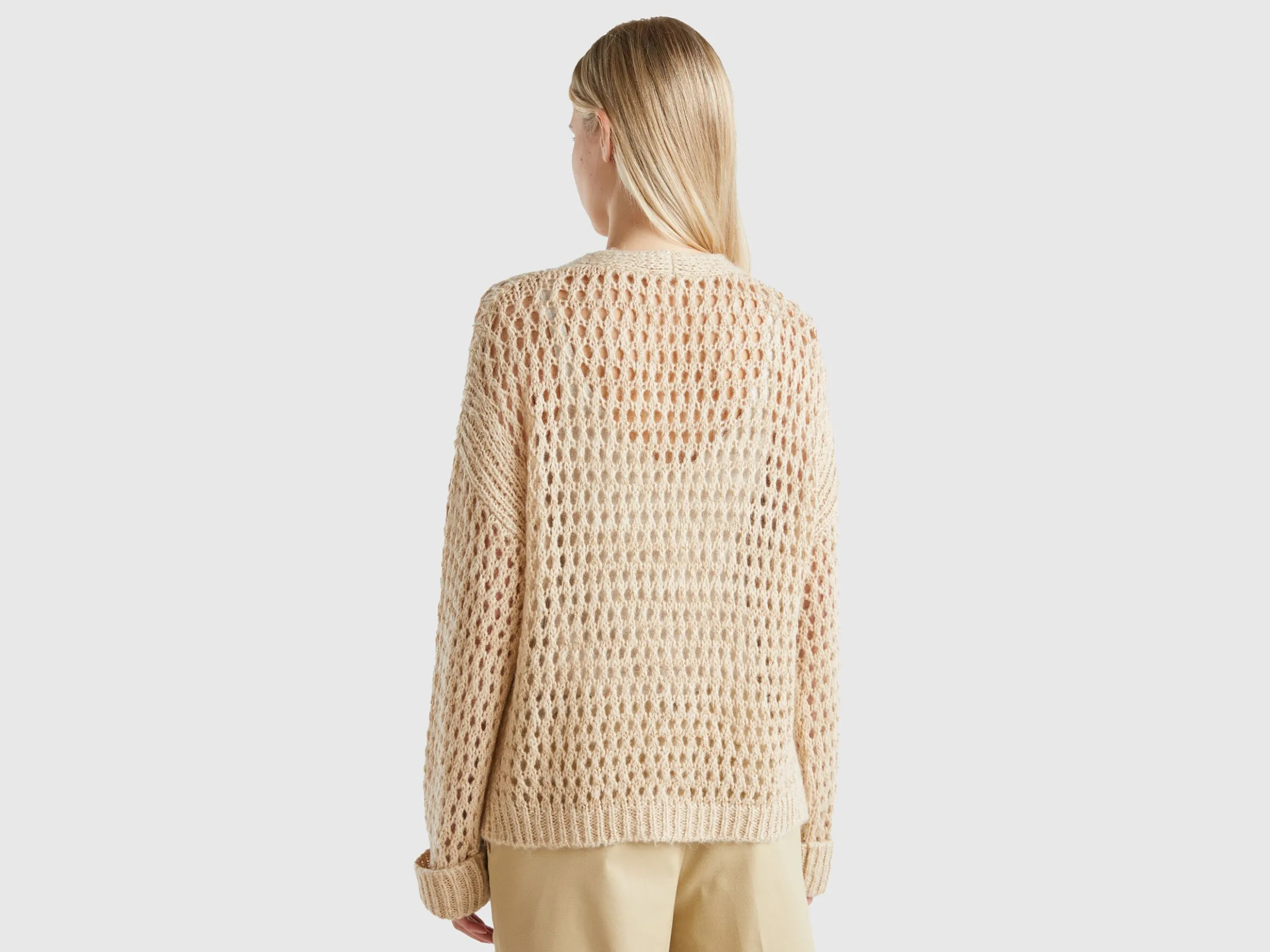 Mesh cardigan with lurex