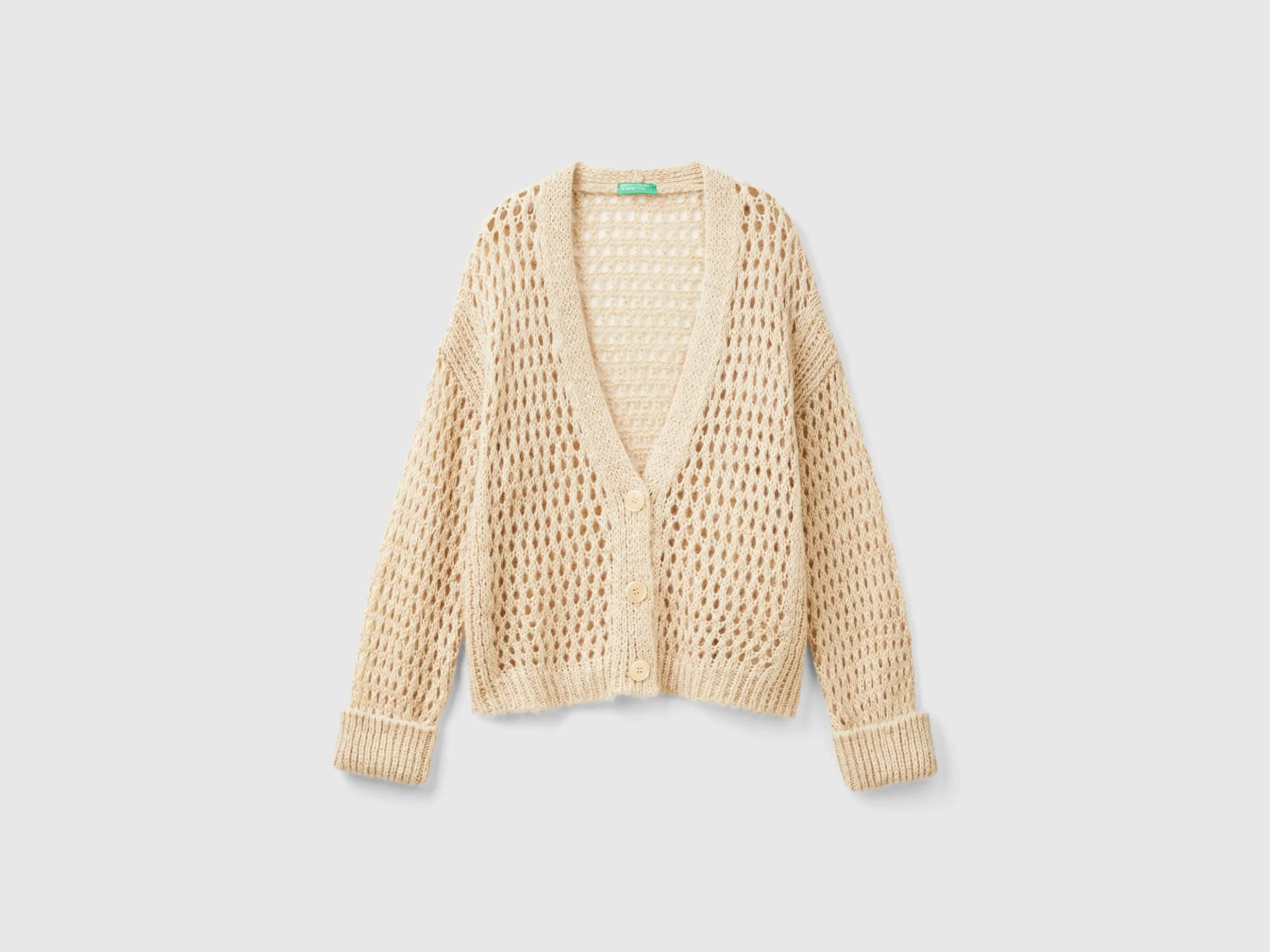 Mesh cardigan with lurex