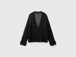 Mesh cardigan with lurex