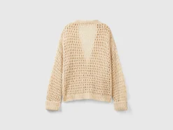 Mesh cardigan with lurex