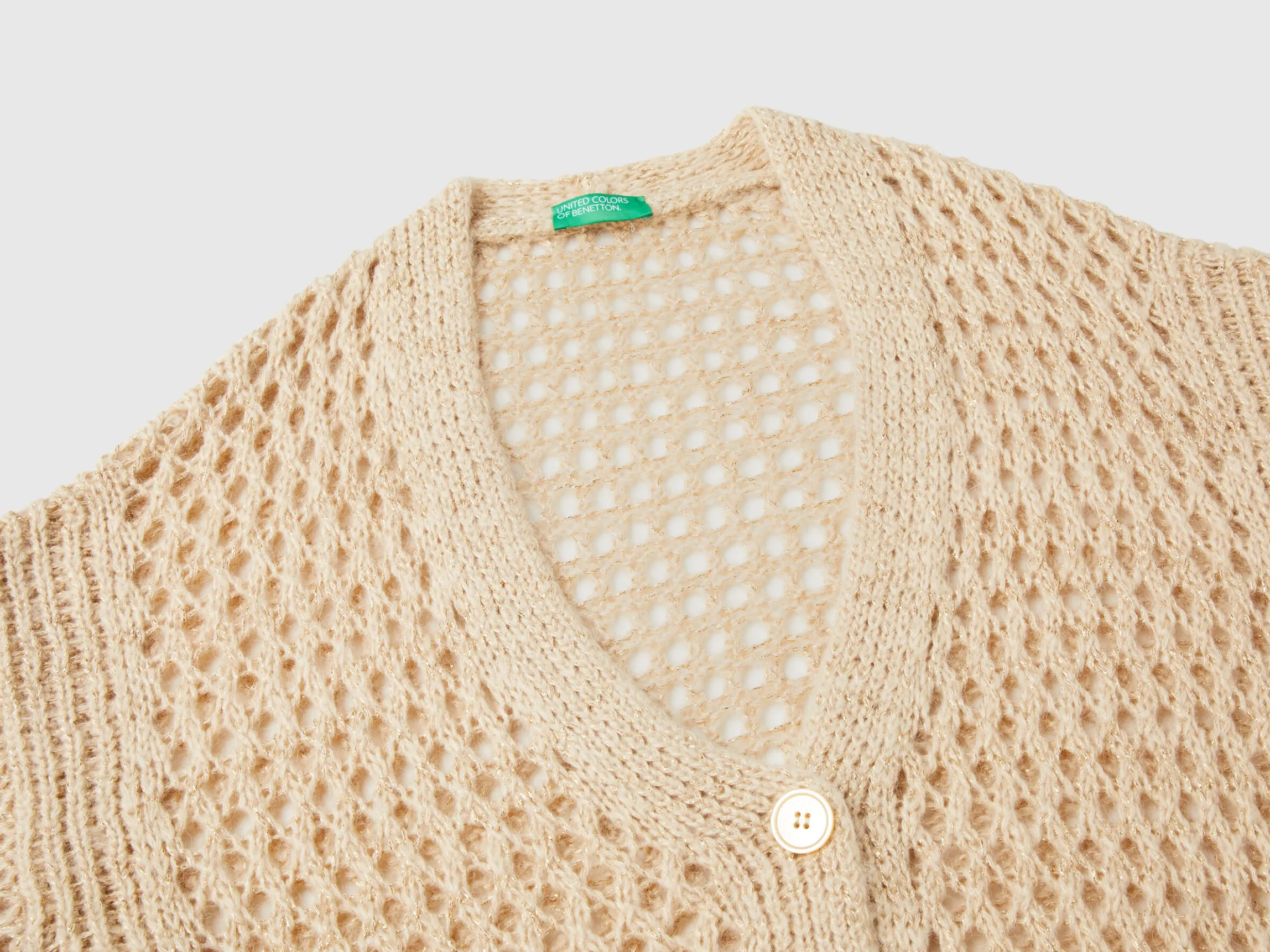Mesh cardigan with lurex