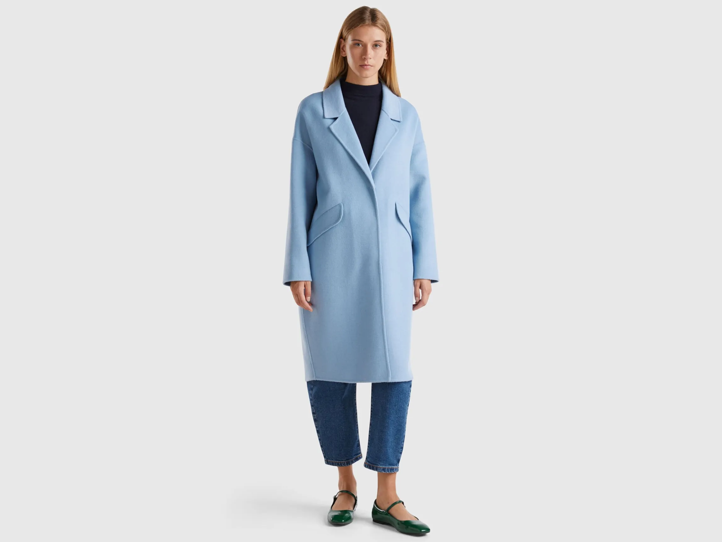Midi coat in wool blend