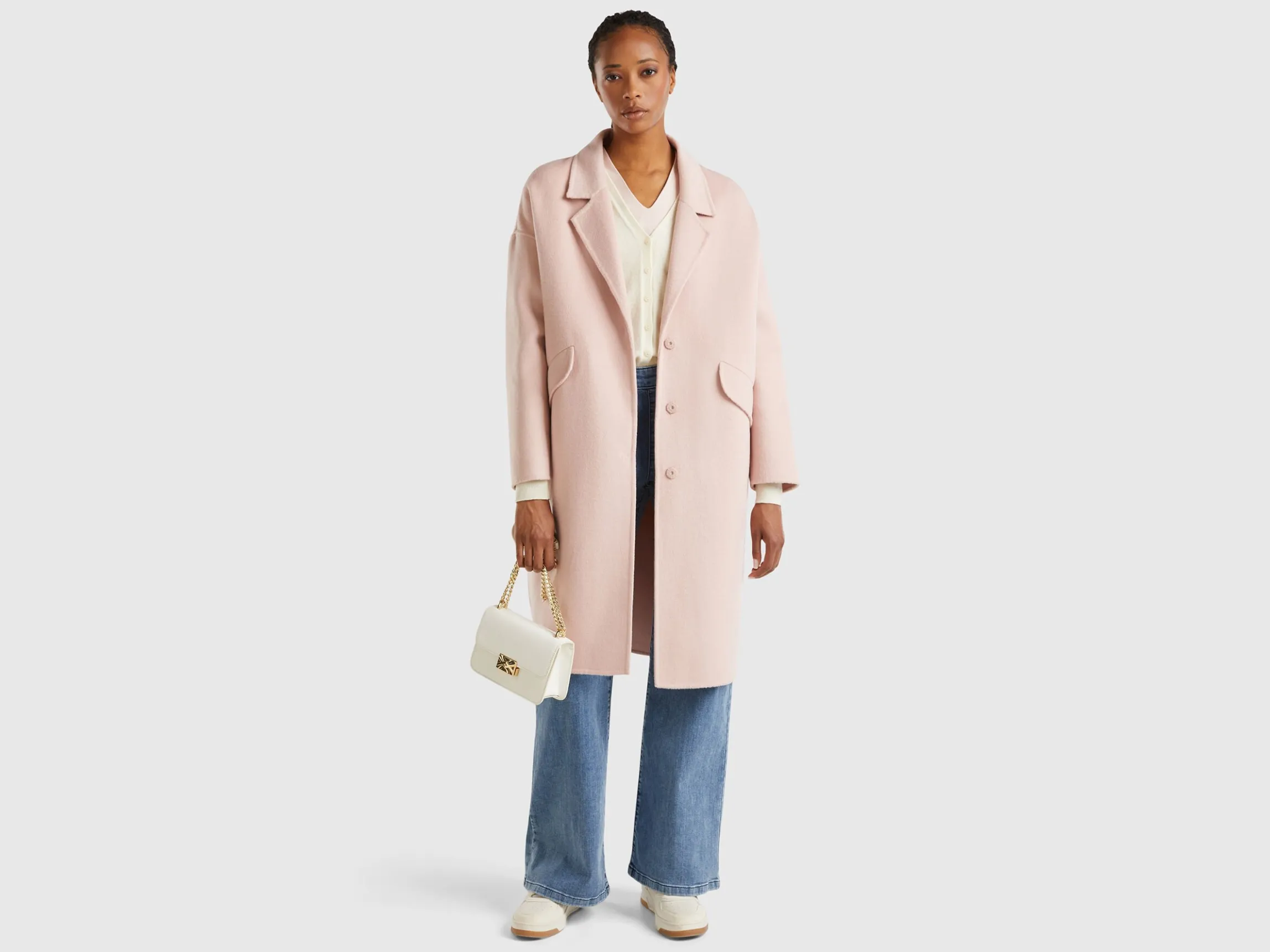 Midi coat in wool blend