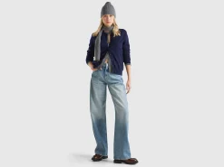 Midnight blue cardigan in pure cashmere