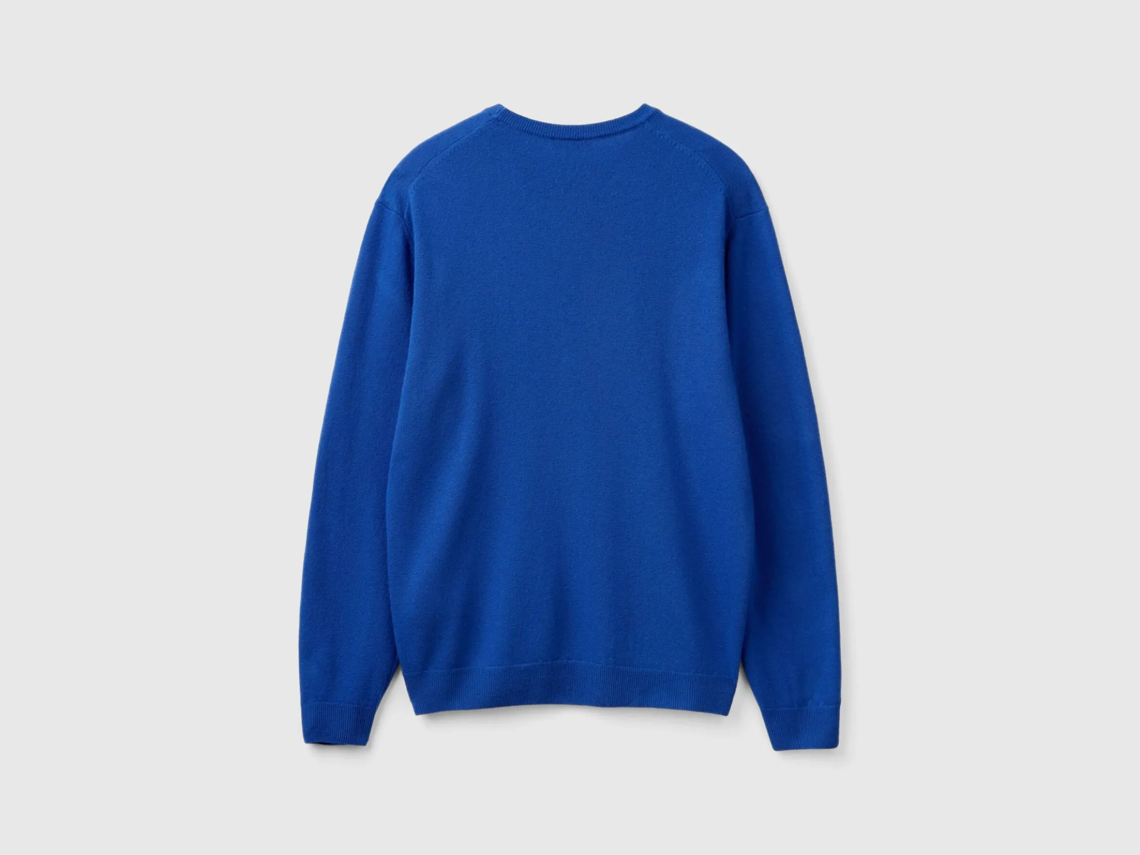 Midnight blue crew neck sweater in pure Merino wool