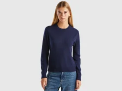 Midnight blue sweater in pure cashmere