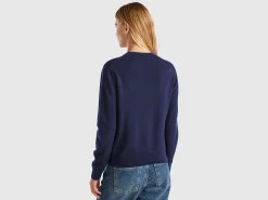 Midnight blue sweater in pure cashmere