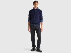 Midnight blue sweater in pure cashmere