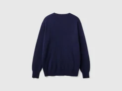 Midnight blue sweater in pure cashmere