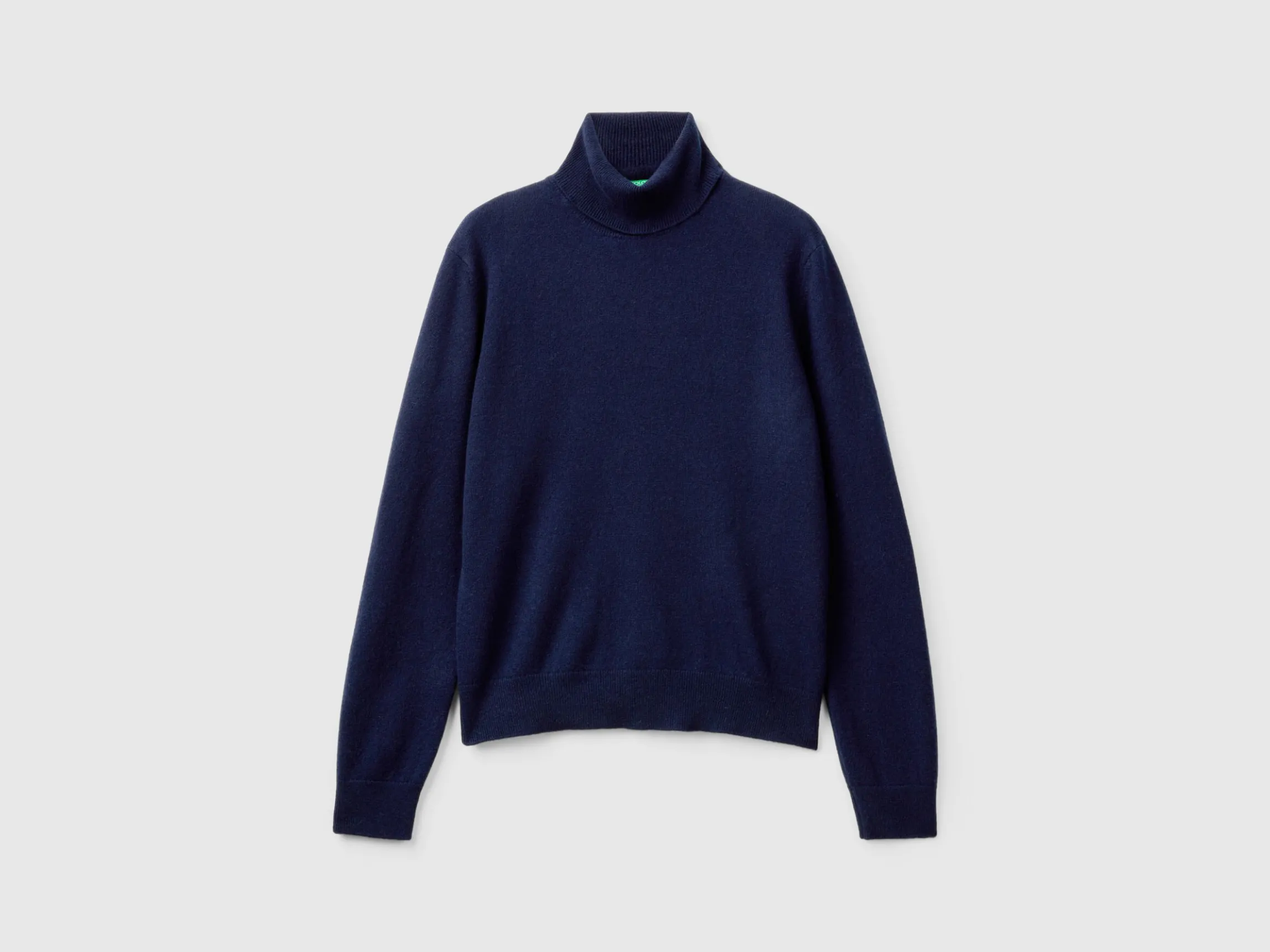 Midnight blue turtleneck in pure cashmere