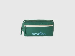 Military green beauty case in pure cotton