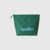 Military green clutch in pure cotton